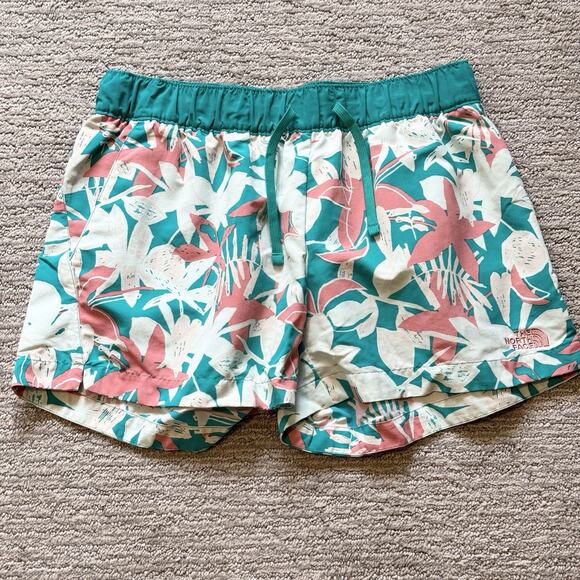The North Face Womens Printed Class V Athletic 4" Inseam Outdoor Shorts Medium - Picture 1 of 6